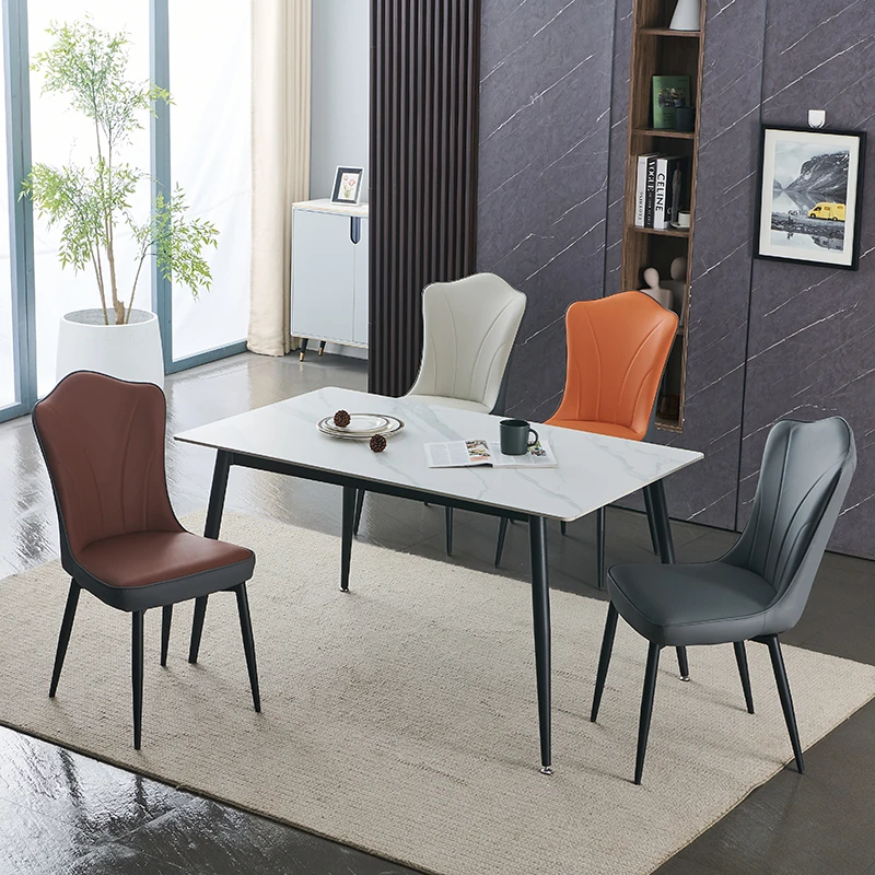 餐椅家用简约现代餐厅休闲靠背铁艺餐桌椅北欧轻奢高级感酒店椅子