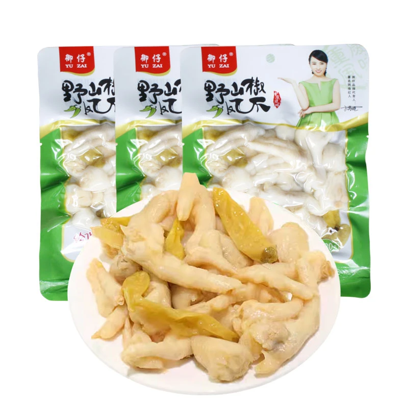 100g野山椒泡椒凤爪鸡拐独立包装开袋即食休闲零食开袋泡椒凤爪