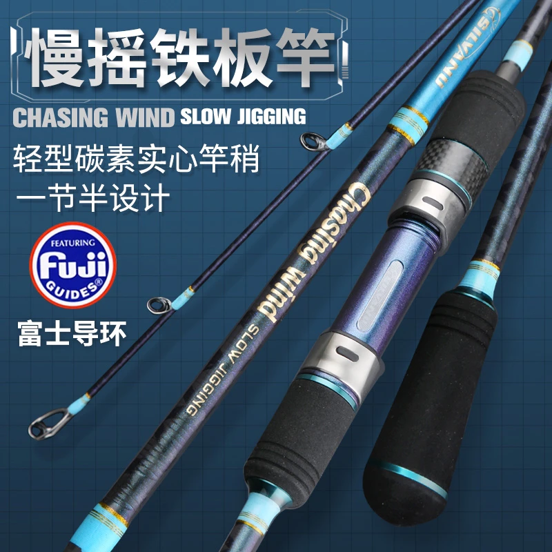 外贸日单近海一节半慢摇竿富士配件直柄枪柄轻型实心海钓竿抛竿
