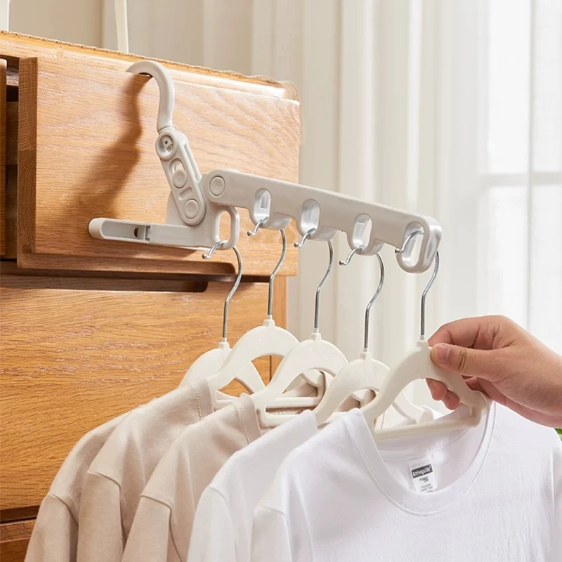 女人吻5孔折叠衣架旅行出差酒店室内晾衣神器便携式多功能衣挂钩