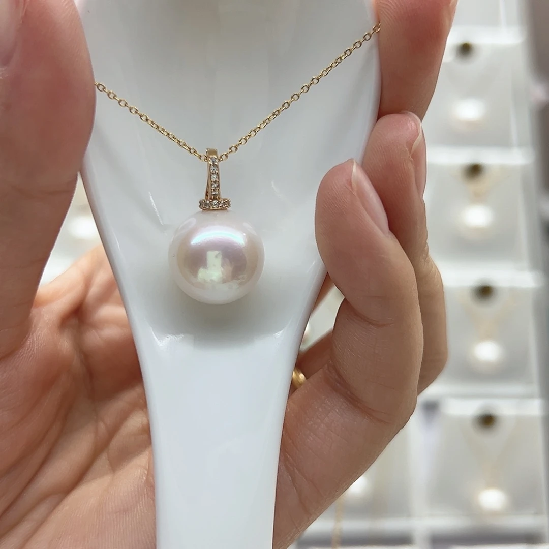 淡水珍珠吊坠(不含链)银S925镶嵌