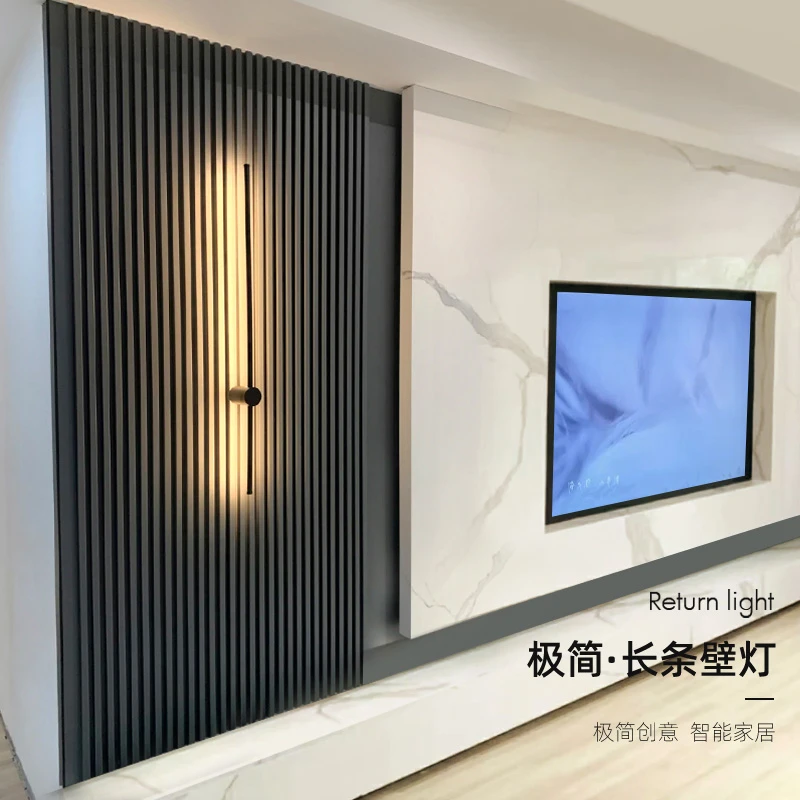 客厅电视墙背景墙壁灯极简卧室床头灯具现代简约网红创意长条墙灯