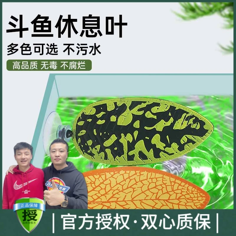 黑蜗牛斗鱼叶子休息叶产卵叶双叶设计观赏装饰仿真水草鱼缸造景躲