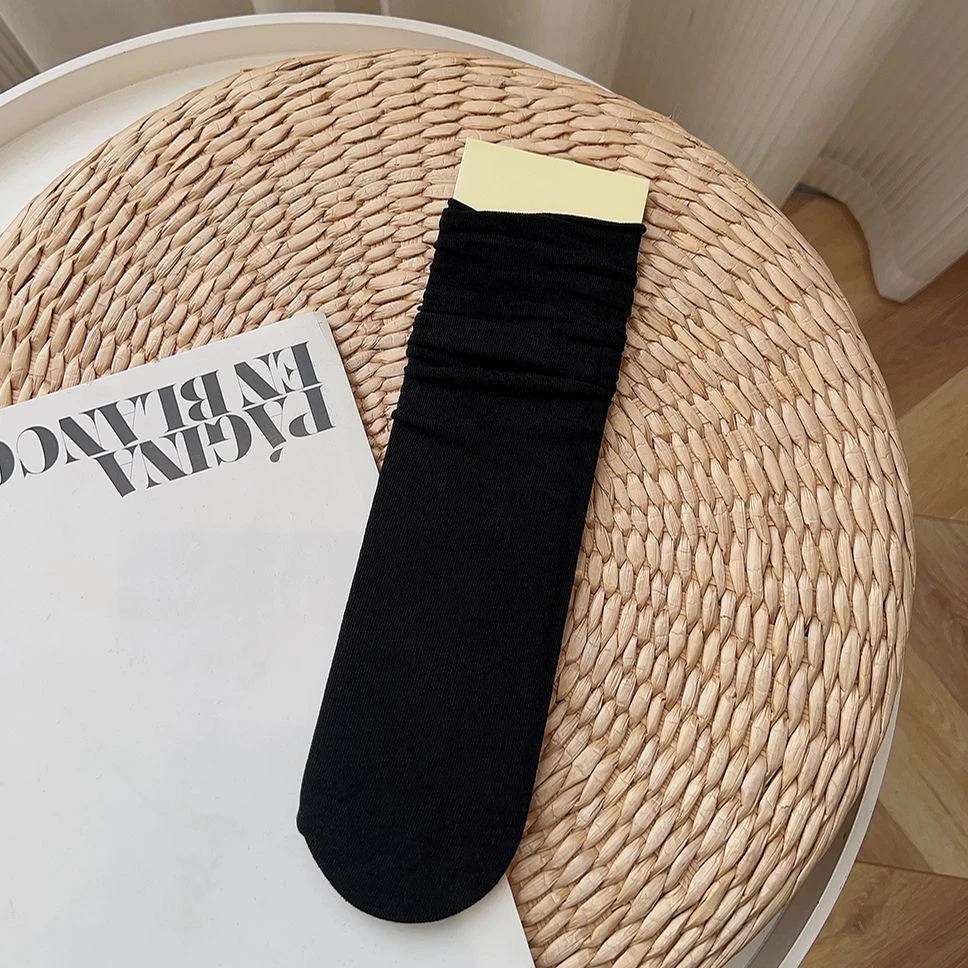 福袋奖品【加肥版黑色堆堆袜 壹双】