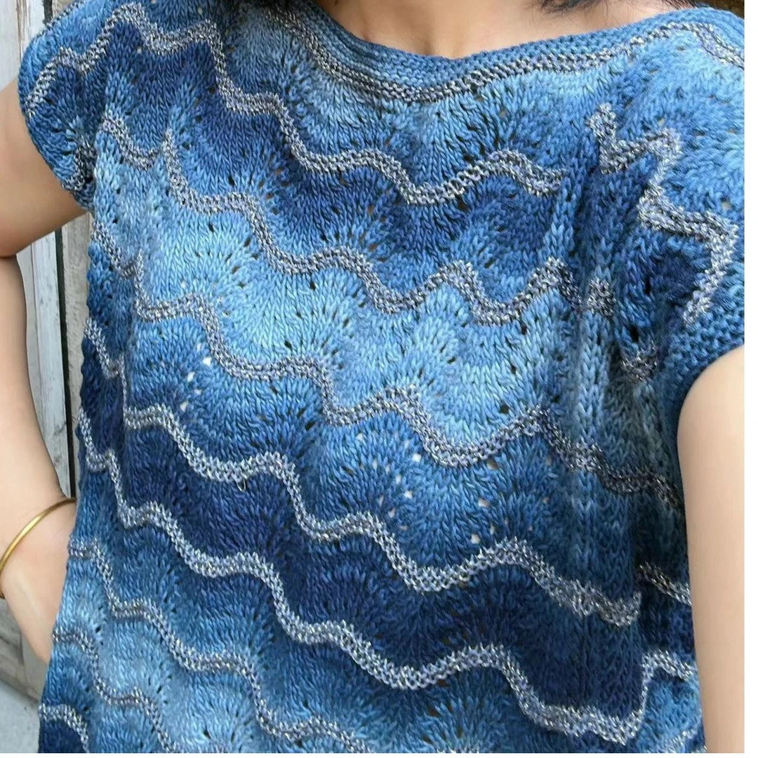 卡卡手作 凤尾花短袖 材料包 编织棒针毛线120米40克