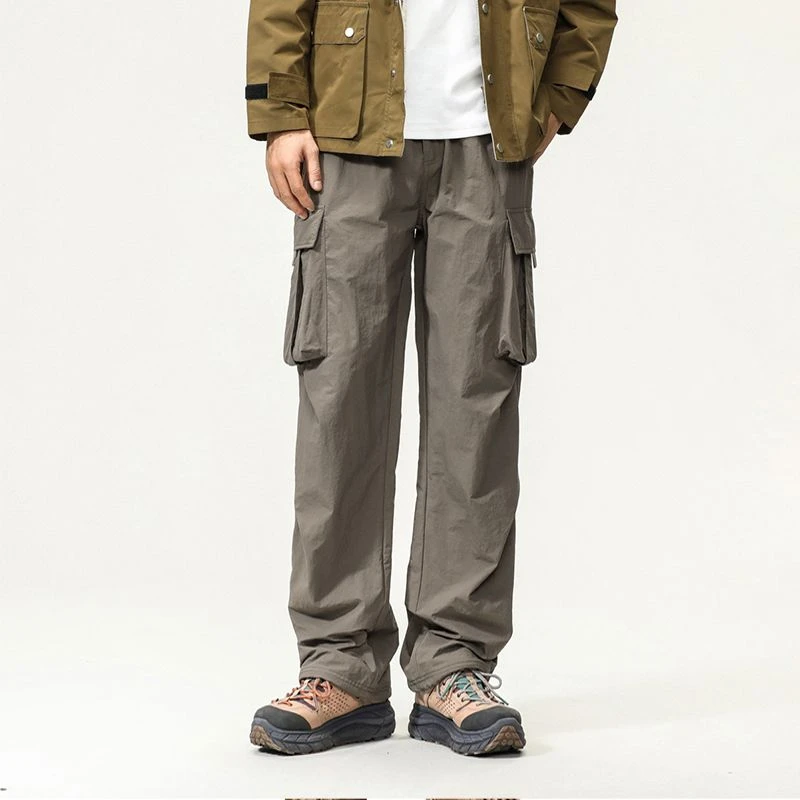 2024秋季美式立体口袋工装裤男士户外宽松直筒长裤百搭弯刀休闲裤