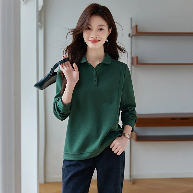 套头卫衣女春秋2025新款时尚洋气宽松遮肚减龄中年妈妈上衣打底衫