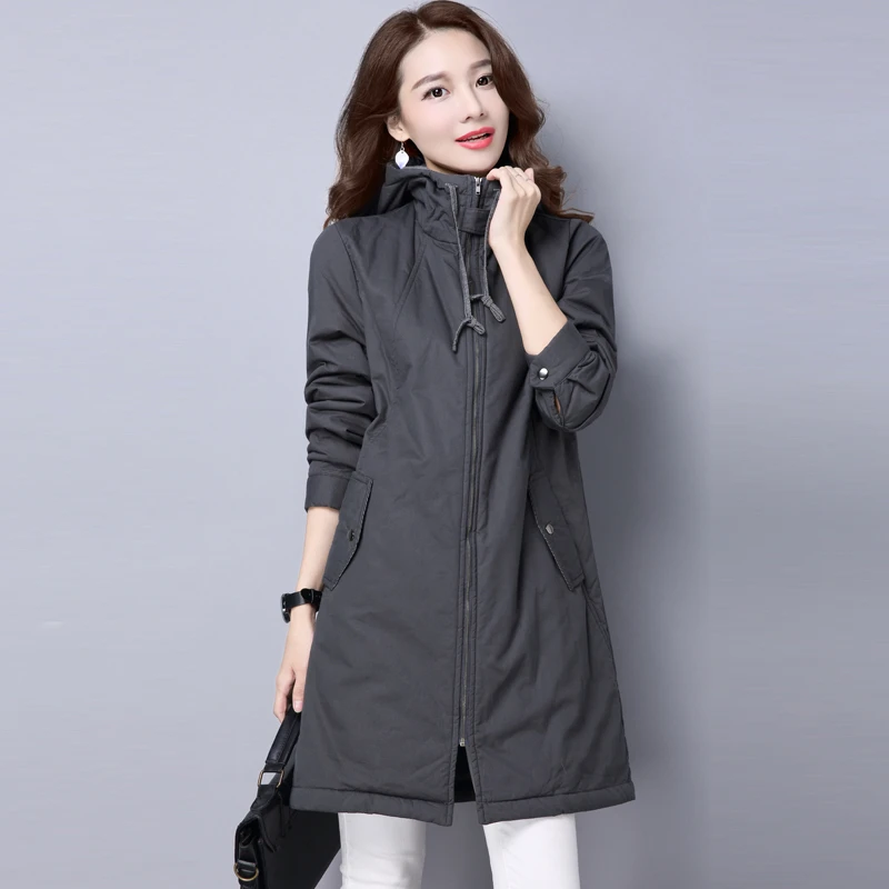 棉衣外套女中长款2025冬季新款棉服中年妈妈休闲宽松加厚连帽棉袄