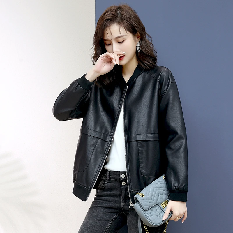 PU皮衣外套女士2025新款春秋冬小个子妈妈洋气短款休闲上衣皮夹克