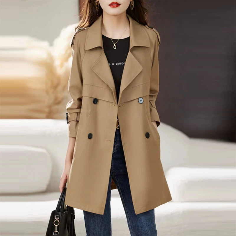 高级感风衣外套女春秋2025新款中长款小个子气质洋气休闲宽松大衣