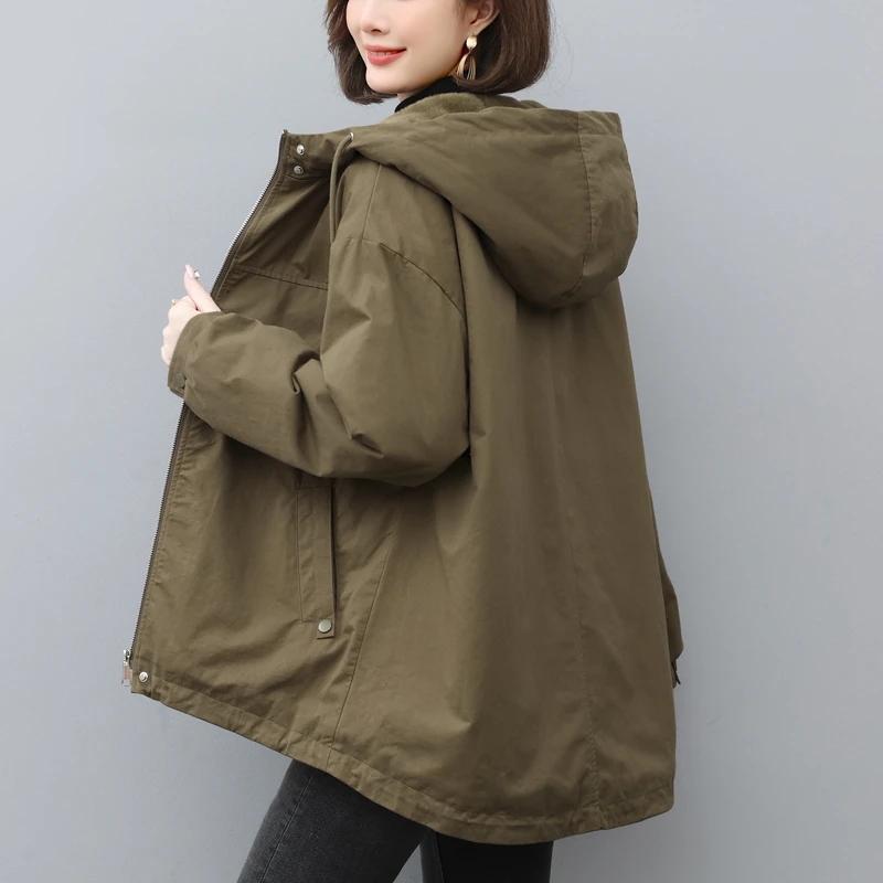 派克服女冬季小个子新款中长款休闲复古加绒加厚宽松妈妈棉衣外套