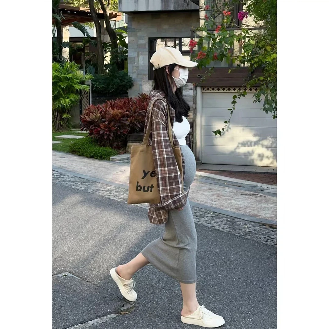 【Cai一林专属】无托腹孕妇针织半身裙女夏季薄款外穿中长款显瘦女