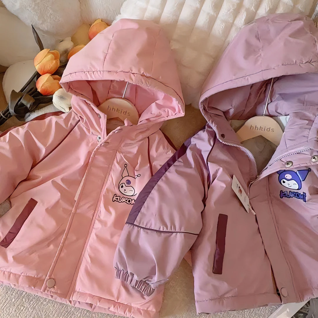 H女童加厚卡通库洛米棉服洋气女宝冬款夹棉外套