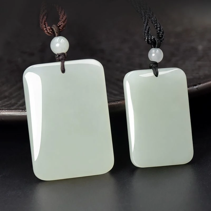 精选正品精选和田玉项链玉石挂件平安无事牌玉牌子玉男士玉佩百搭