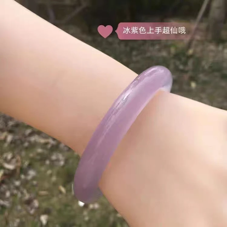 择优手镯环紫色玉髓圆条玉镯贵妃手时尚圆条气质美人镯多样性发货