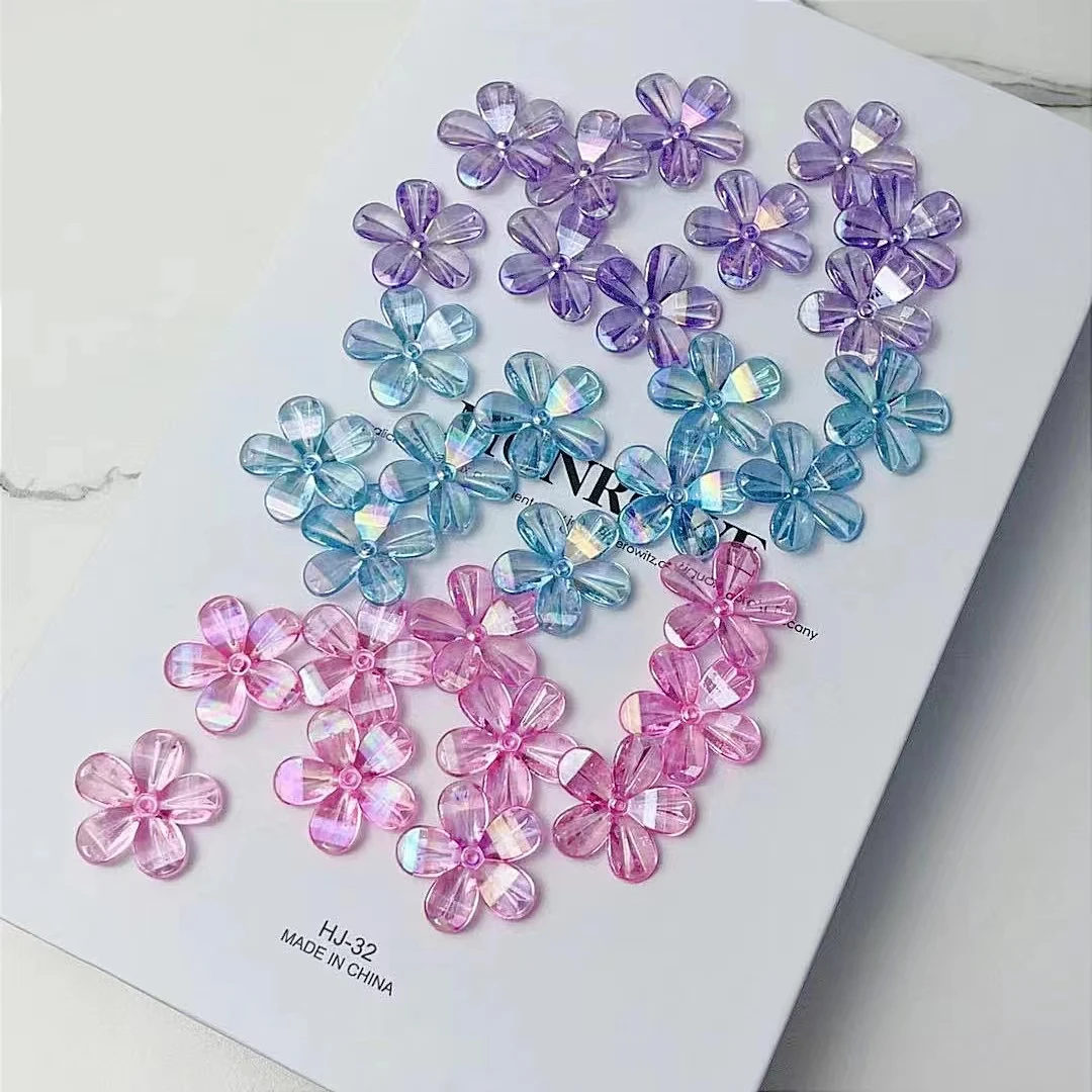 【班班精选】炫彩芙蓉花花瓣4种颜色花蕊花心珠材料亚克力精致手