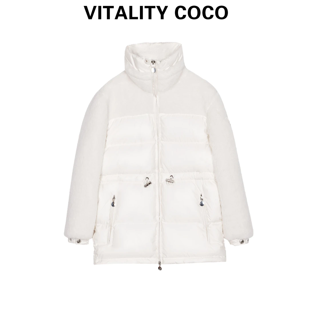 「VITALITY COCO」米白色立领马甲棉服设计感小众百搭外套-826
