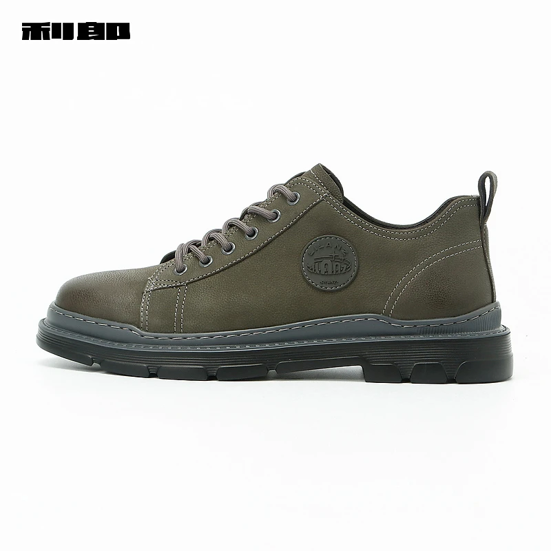 利郎官方男鞋牛皮革休闲鞋男士时尚潮流2025新款休闲百搭系带鞋子