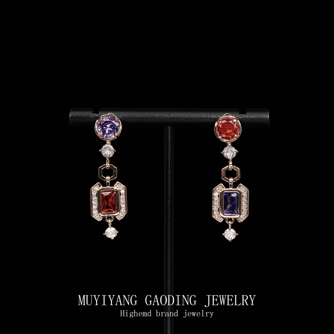 铜合金合成锆石耳饰 外贸高品高奢耳钉A468