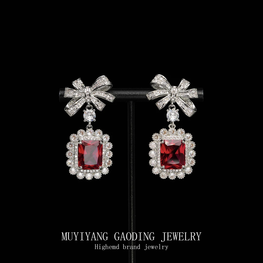 铜合金合成锆石耳饰 外贸高品高奢耳钉A452