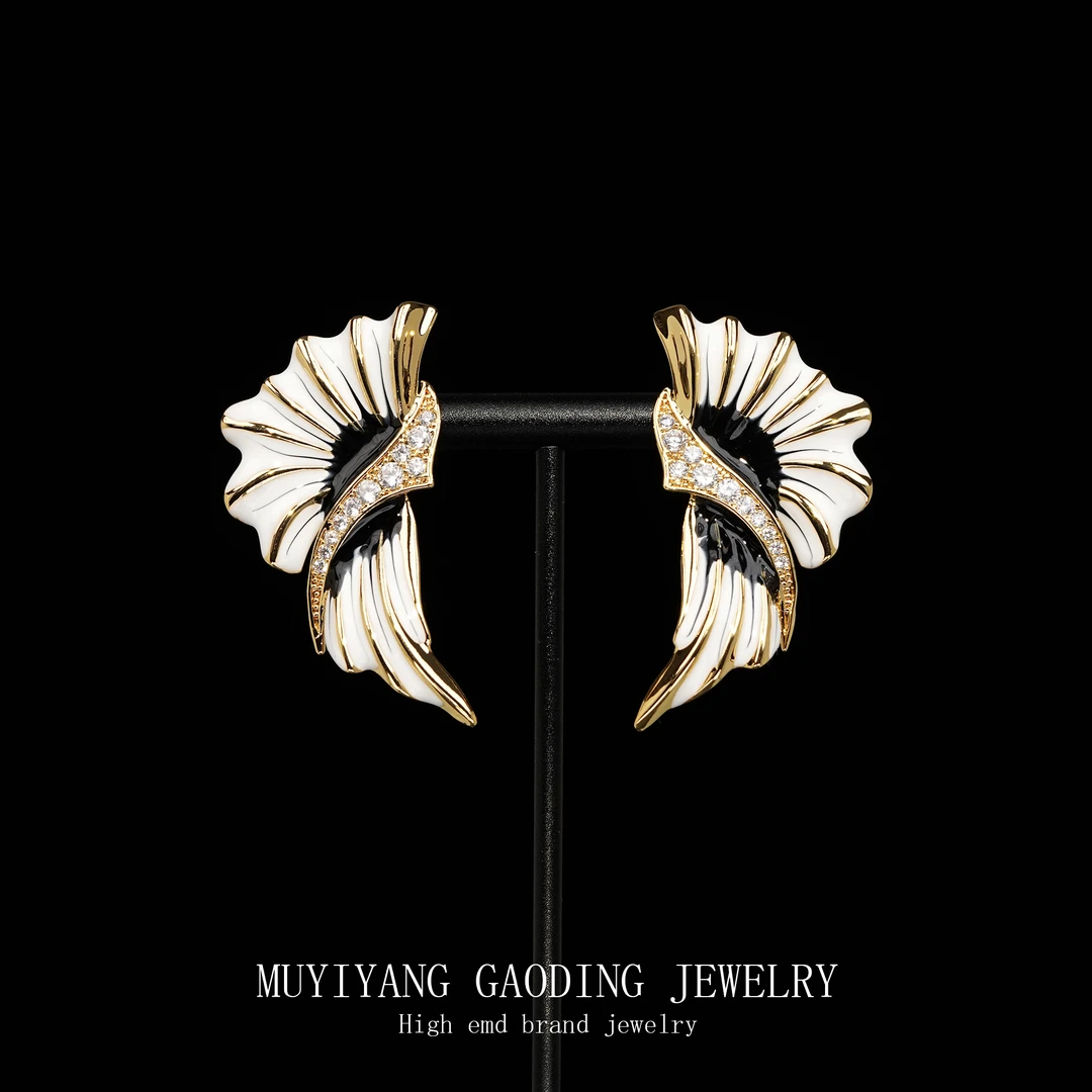 铜合金合成锆石耳饰 外贸高品轻奢简约耳钉A431