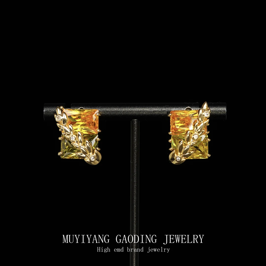 铜合金合成锆石耳饰 外贸高品高奢耳钉A150