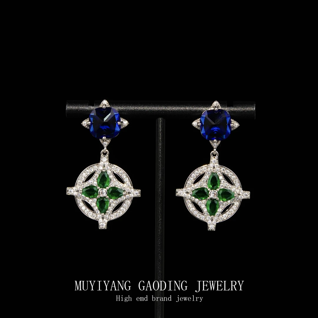 铜合金合成锆石耳饰 外贸高品高奢耳钉A320