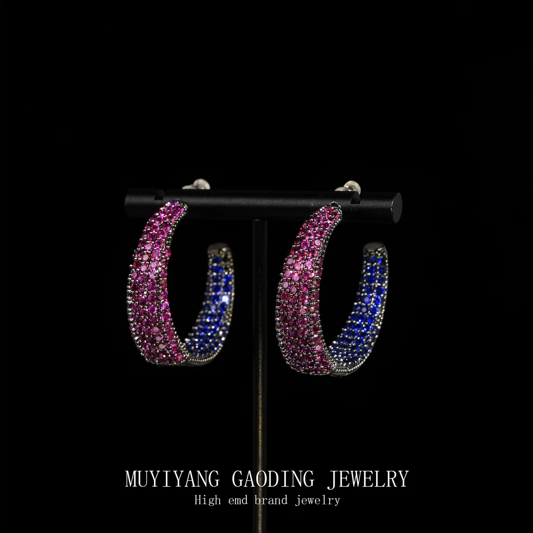 铜合金合成锆石耳饰 外贸高品高奢耳钉A193