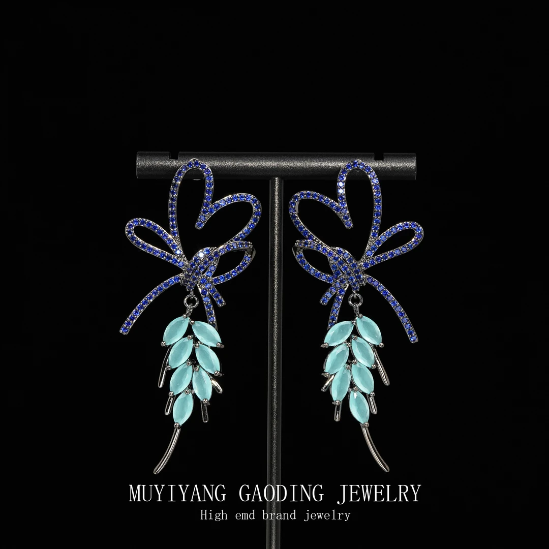 铜合金合成锆石耳饰 外贸高品高奢耳钉A158