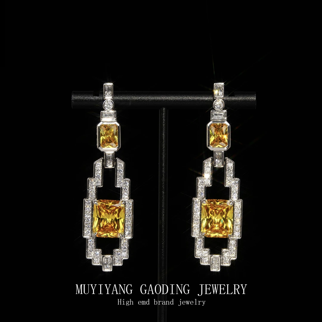 铜合金合成锆石耳饰 外贸高品高奢耳钉A201