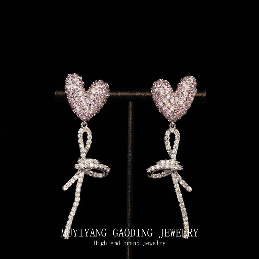 铜合金合成锆石耳饰 外贸高品高奢气质精致耳钉A040