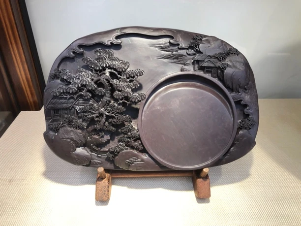 端砚纯手工雕刻山水