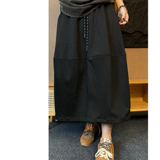 HY1987秋季显瘦休闲松紧抽绳腰气球半身裙设计感