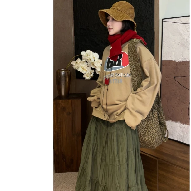 HY1987秋季大码休闲68字母毛圈棉卫衣显瘦秋冬印花时尚百搭设计感