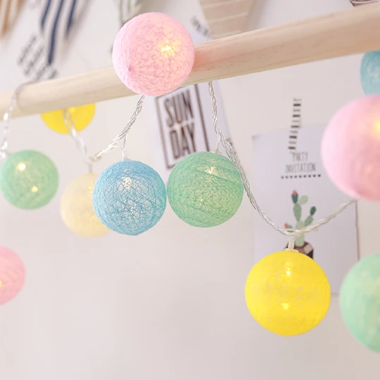 LED网红灯棉线球灯房间卧室装饰浪漫节日灯小闪灯彩灯挂灯防水灯