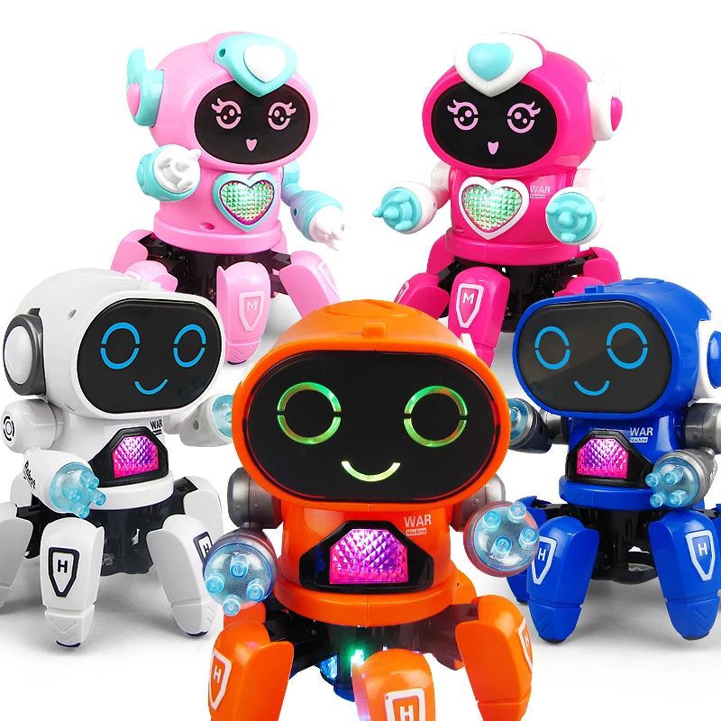 跳舞电动六爪鱼机器人舞蹈音效灯光儿童益智玩具婴儿抬头训练玩具