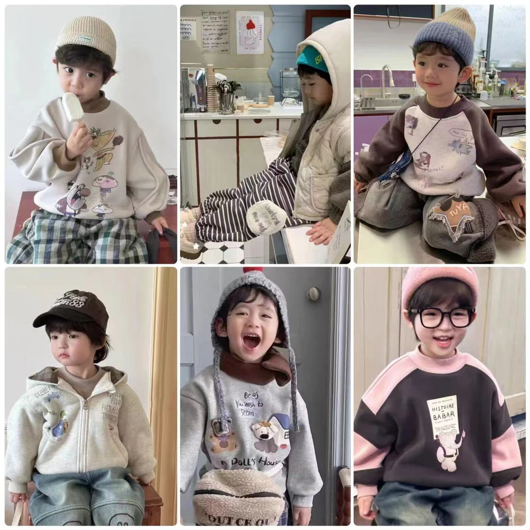 【501-599】NO  退   NO  换2024男童冬季加绒加厚休闲卫衣裤子外套