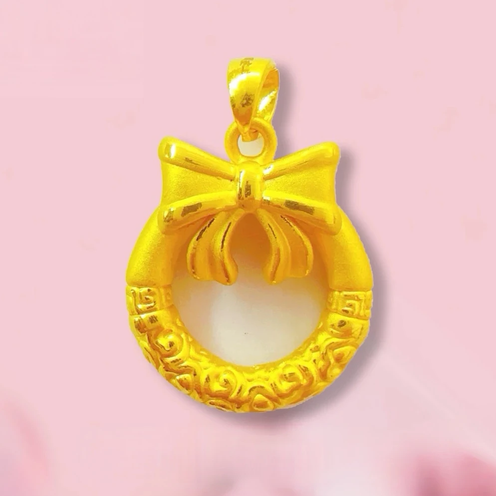 周大生足金黄金挂坠蝴蝶送女友礼物