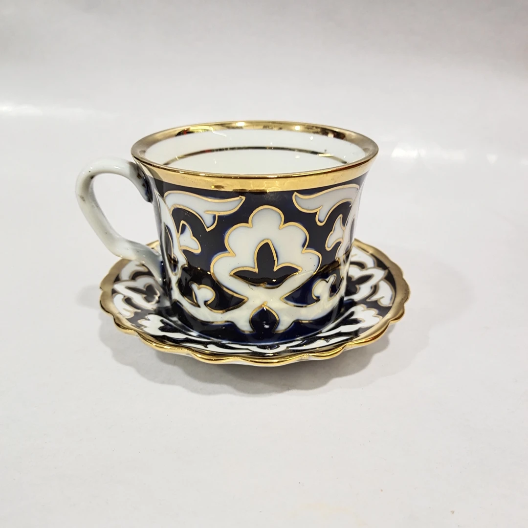 乌兹别克斯坦进口水杯咖啡杯奶茶杯一套陶瓷手工绘画