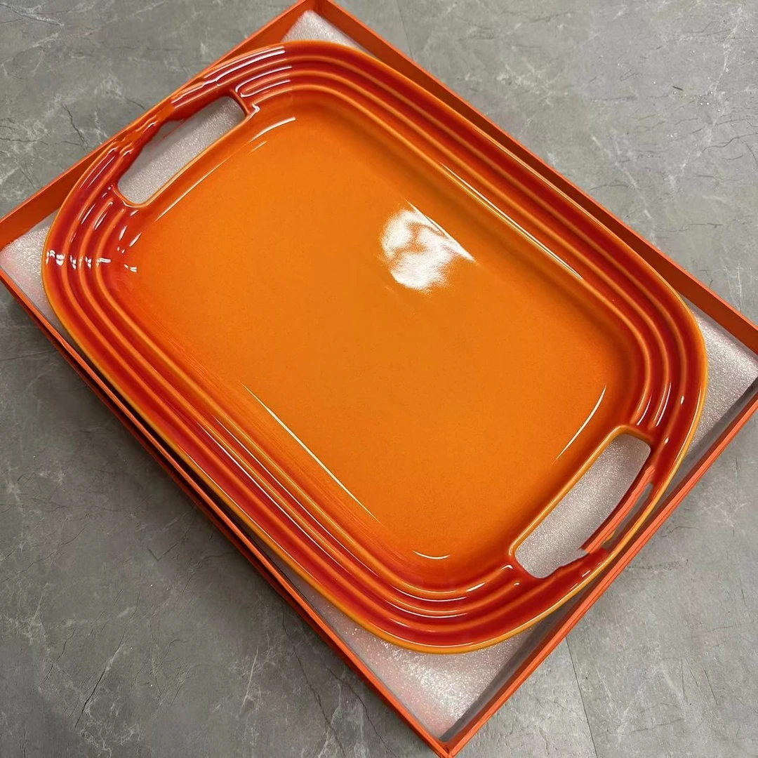 慕溢-家用陶瓷长方形大托盘