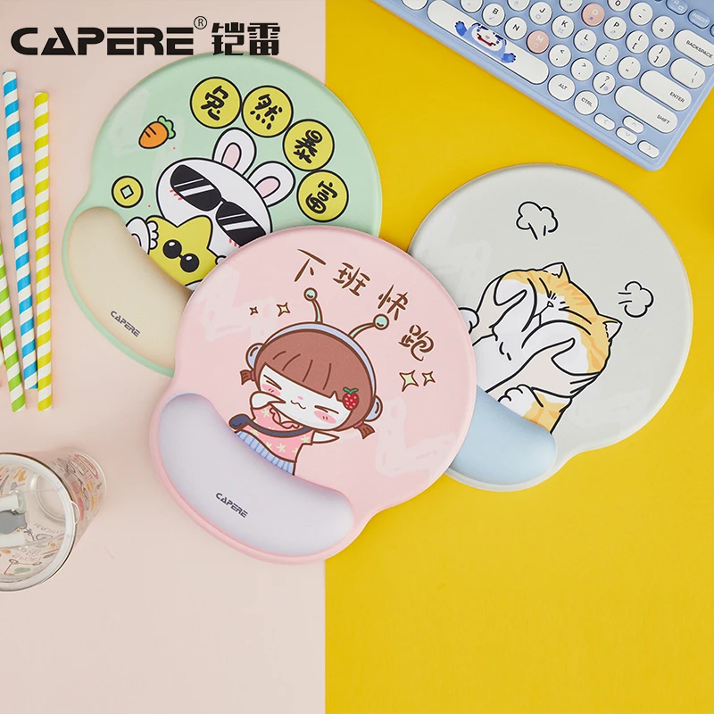 CAPERE(铠雷)鼠标垫护腕硅胶加厚兔子猫咪电脑办公个性创意手腕垫