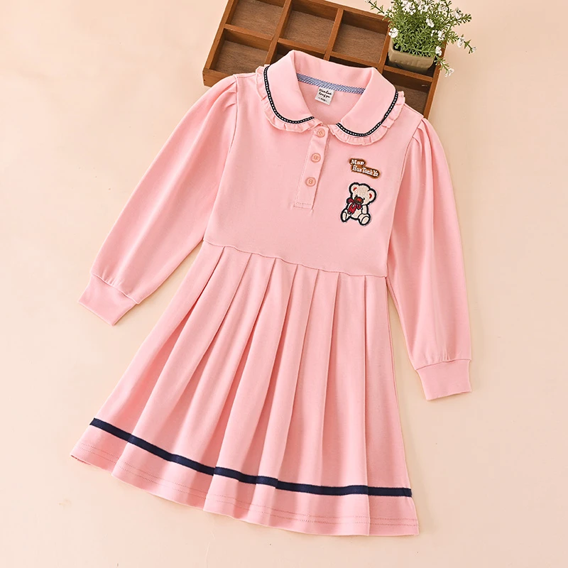 女童连衣裙春秋新款童装儿童女宝公主裙长袖娃娃领洋气小女孩裙子