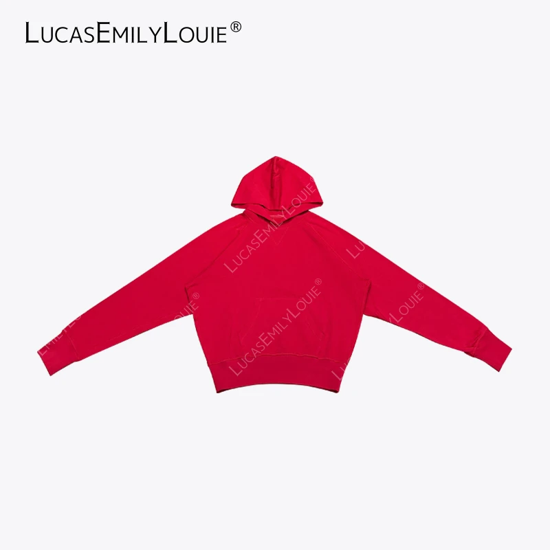 LUCASEMILYLOUIE 丁达尔风极简茧型舒适纯棉套头卫衣帽衫2410367