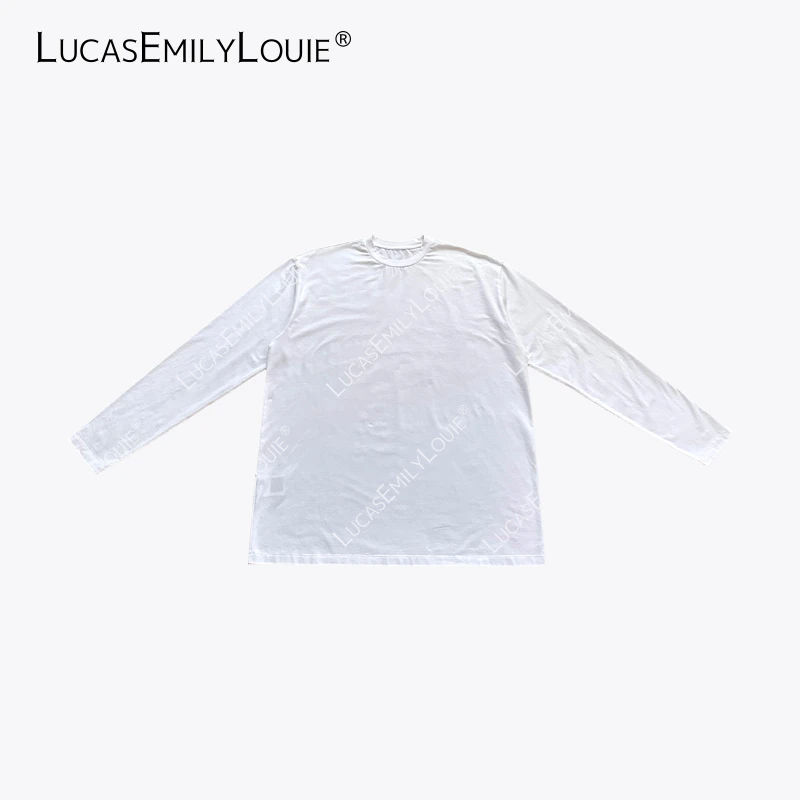 LUCASEMILYLOUIE  极简净版休闲百搭圆领四季打底长袖T恤2410527
