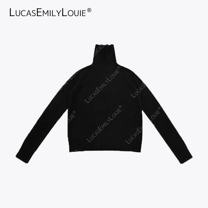 LUCASEMILYLOUIE 极简休闲高领百搭100澳毛打底毛衣2411092