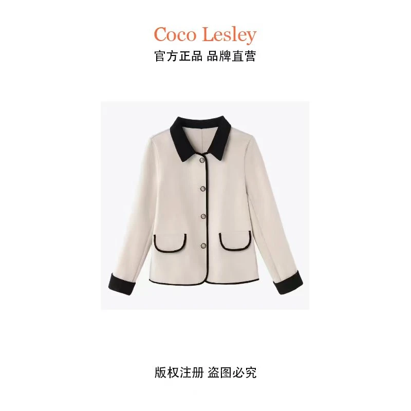 （门店1199)A801-秋冬新款小香风羊毛外套时尚显瘦短款毛呢外套