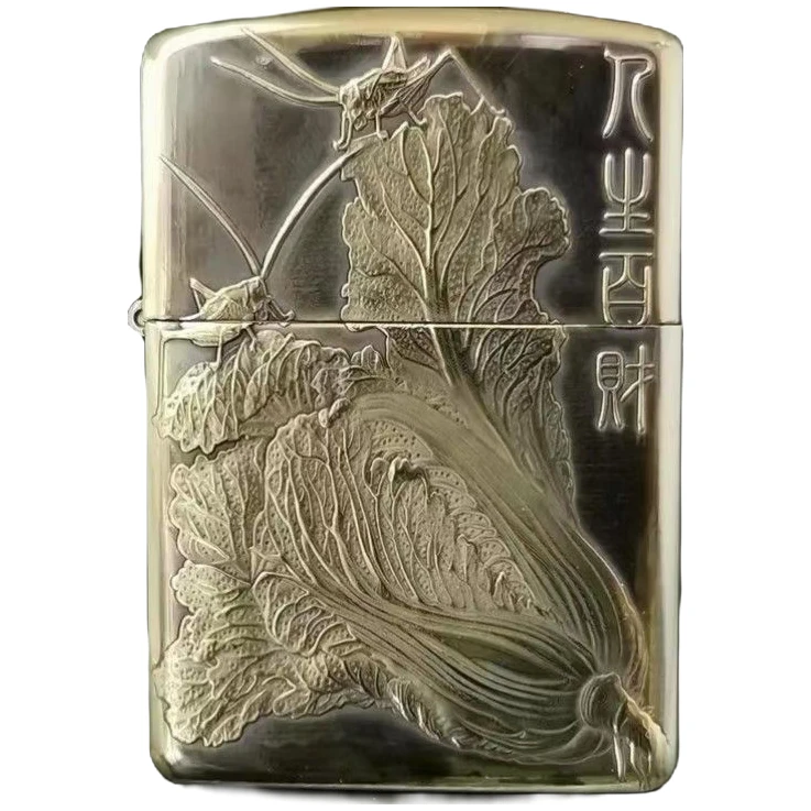 【白菜蝈蝈 蝎子】双面立体浮雕DIY168-169个性纯铜盔甲机打火机