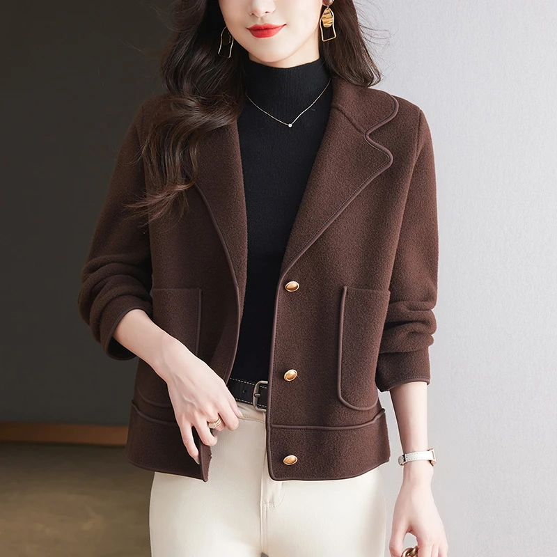 651-680号女士短款外套时尚洋气针织外搭上衣春秋装新款气质毛衣