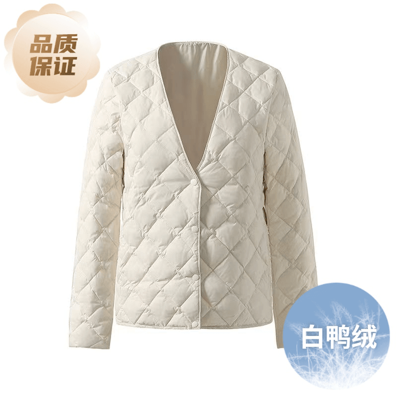 波登司羽绒服正品白鸭绒爆款户外年大衣内搭v领白鹅绒轻薄羽绒女