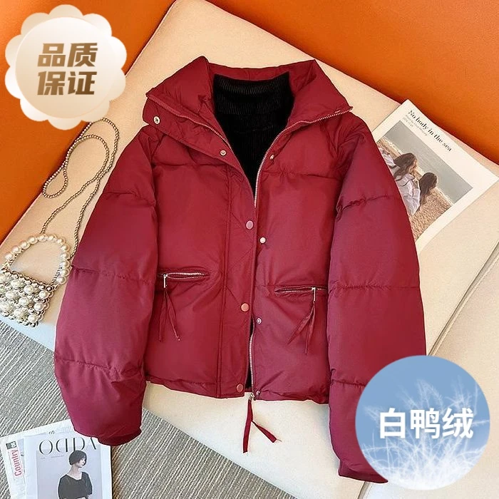 波登司羽绒服正品白鸭绒爆款户外反季女款女士短款百搭韩版立领小